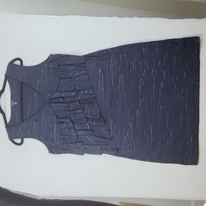 Rafaella Sleeveless Dress Ruffles Navy White Size XLarge  CZ114
